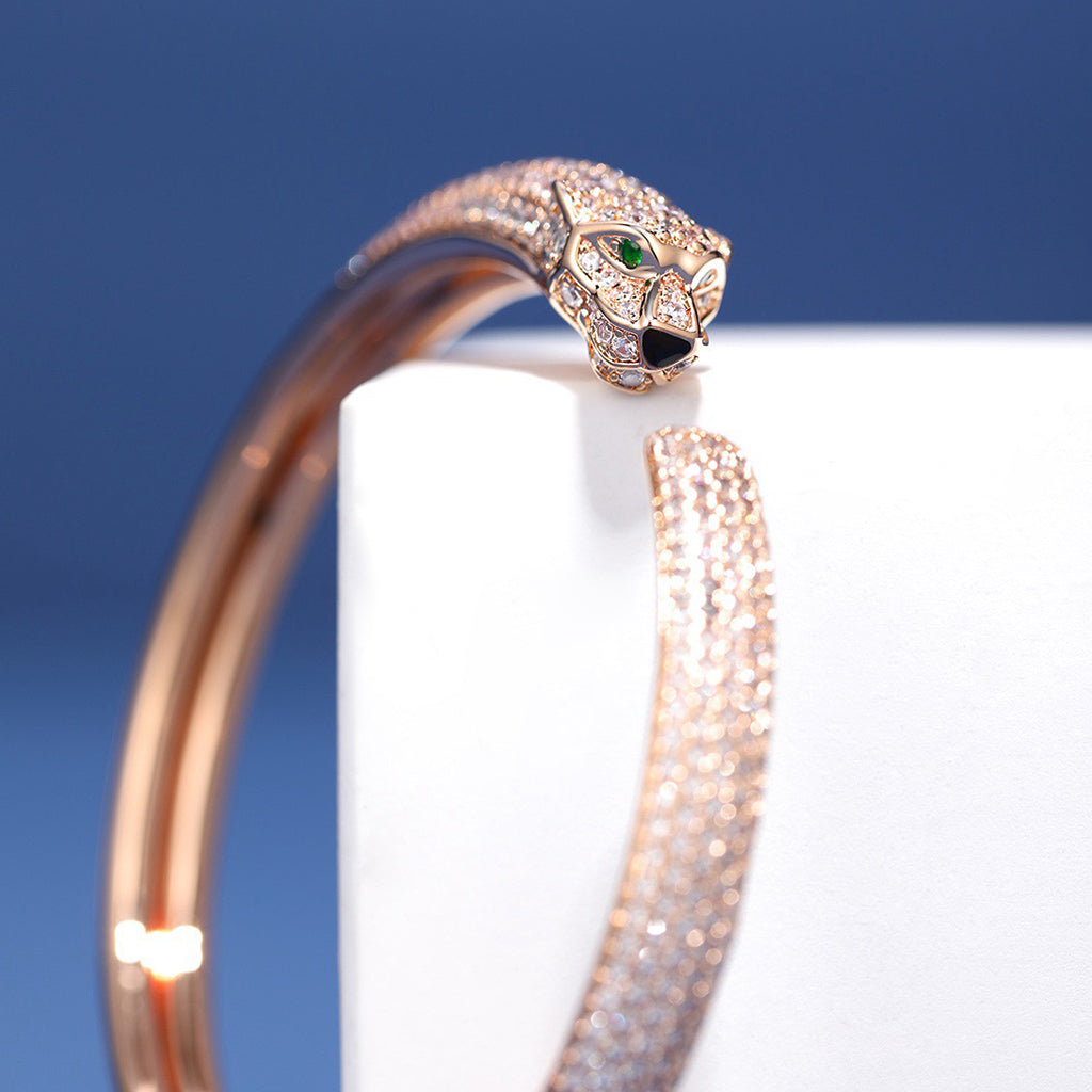 [⭐moonlume]PANTHERE FULL DIAMOND OPEN BRACELET