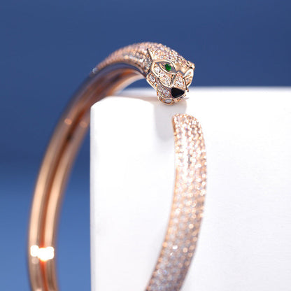 [⭐moonlume]PANTHERE FULL DIAMOND OPEN BRACELET