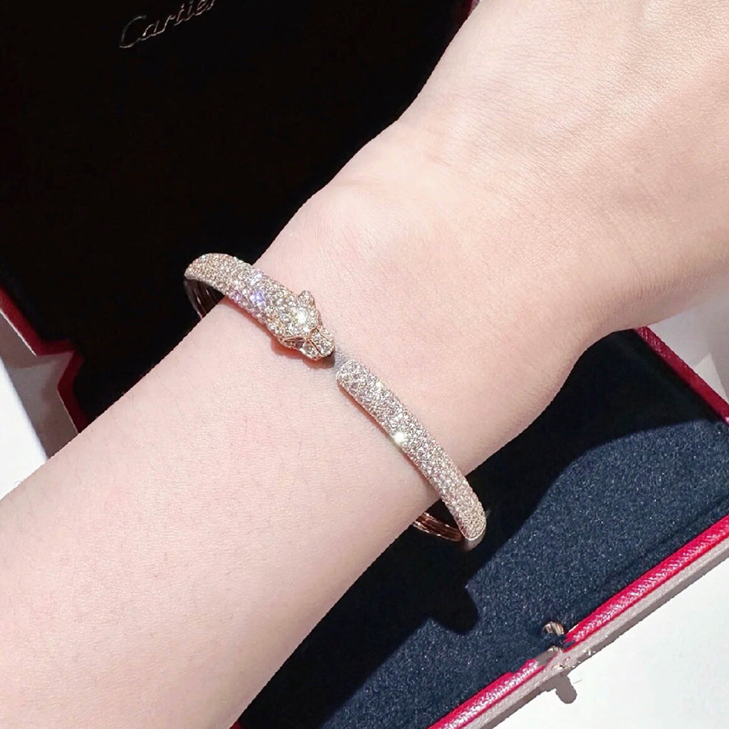 [⭐moonlume]PANTHERE FULL DIAMOND OPEN BRACELET