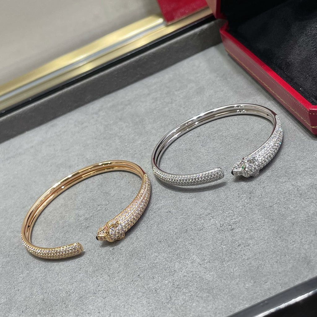 [⭐moonlume]PANTHERE FULL DIAMOND OPEN BRACELET