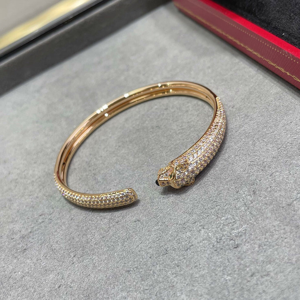 [⭐moonlume]PANTHERE FULL DIAMOND OPEN BRACELET