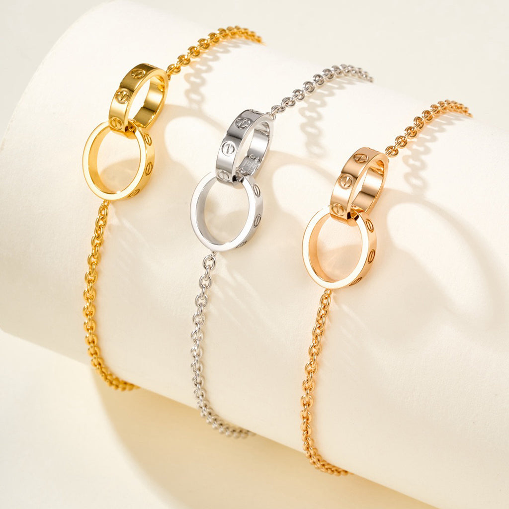 [⭐moonlume]LOVE BRACELET DOUBLE RING