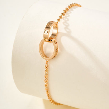 [⭐moonlume]LOVE BRACELET DOUBLE RING