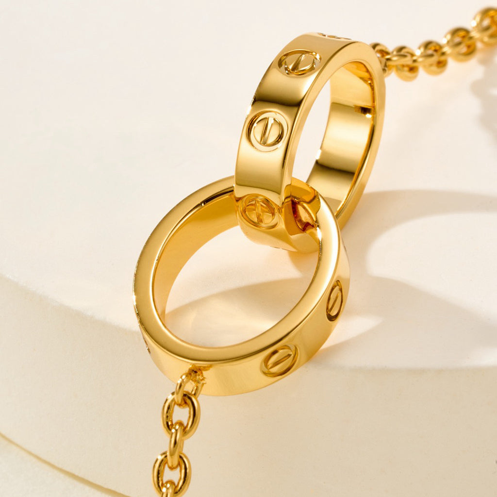 [⭐moonlume]LOVE BRACELET DOUBLE RING