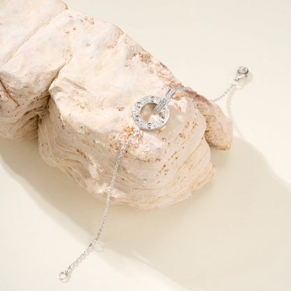 [⭐moonlume]LOVE DOUBLE RING FULL DIAMOND BRACELET
