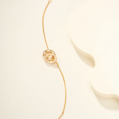 [⭐moonlume]LOVE DOUBLE RING FULL DIAMOND BRACELET