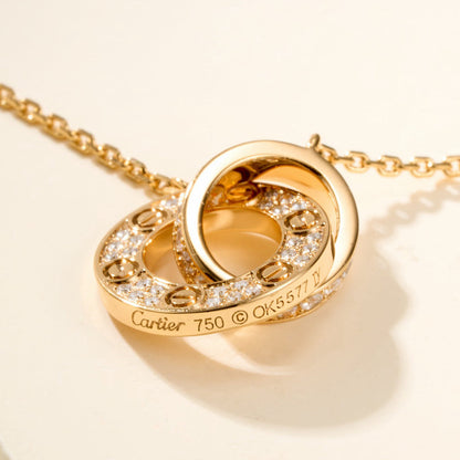 [⭐moonlume]LOVE DOUBLE RING FULL DIAMOND BRACELET