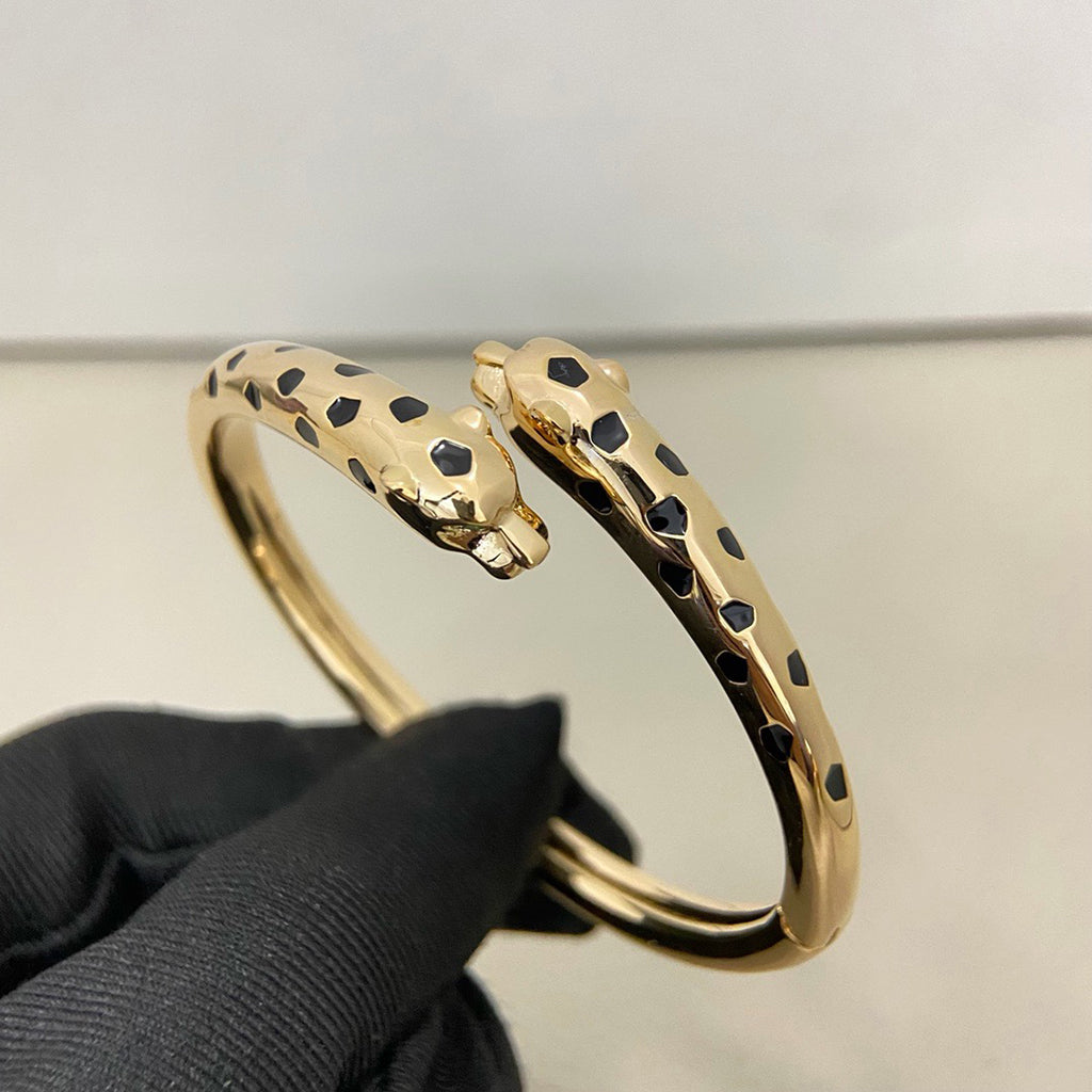 [⭐moonlume]PANTHERE DOUBLE HEADED OPEN BRACELET