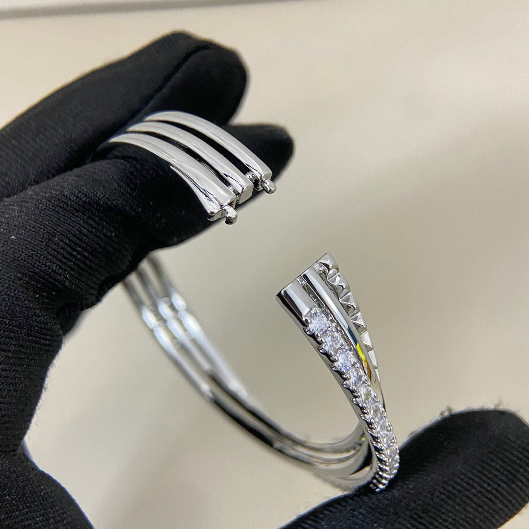 [⭐moonlume]ETINCELLE HALF-PAVED DIAMOND BRACELET