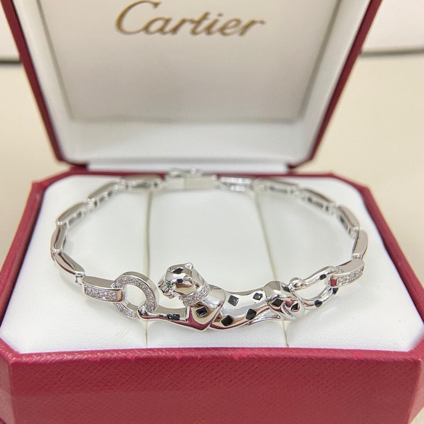 [⭐moonlume]PANTHERE HALF DIAMOND ON CHAIN BRACELET