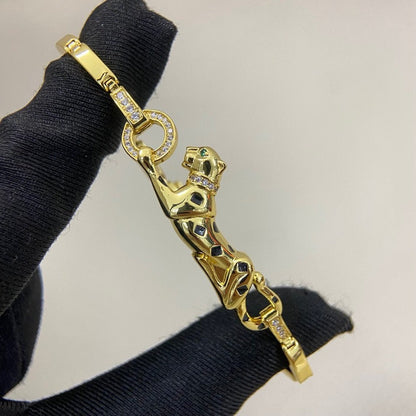 [⭐moonlume]PANTHERE HALF DIAMOND ON CHAIN BRACELET