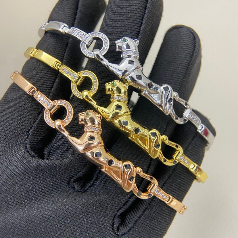 [⭐moonlume]PANTHERE HALF DIAMOND ON CHAIN BRACELET