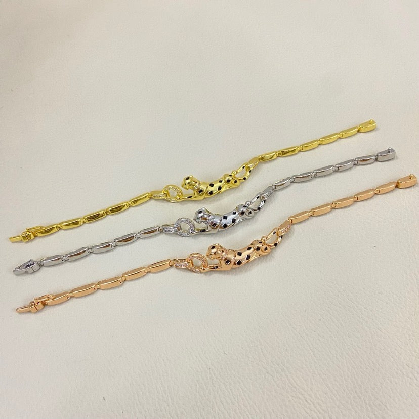 [⭐moonlume]PANTHERE HALF DIAMOND ON CHAIN BRACELET