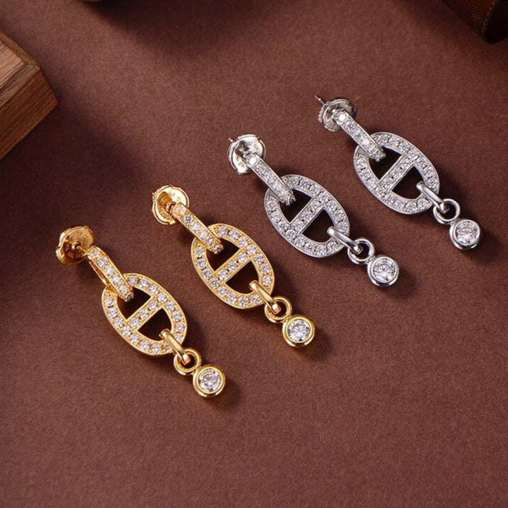 [⭐moonlume]HM CHAINE DIAMOND EARRINGS