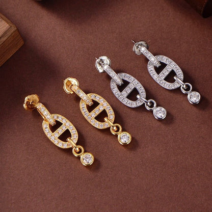 [⭐moonlume]HM CHAINE DIAMOND EARRINGS