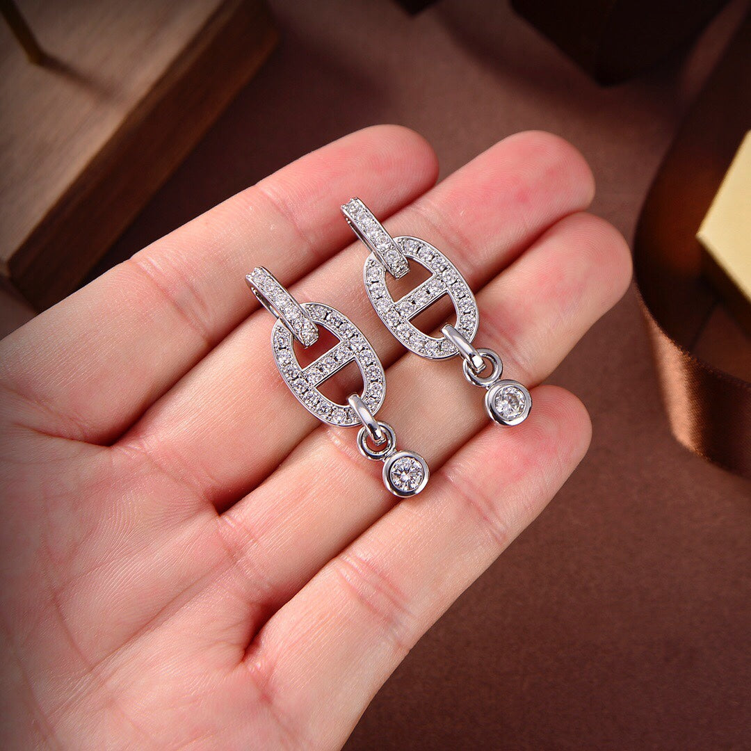 [⭐moonlume]HM CHAINE DIAMOND EARRINGS