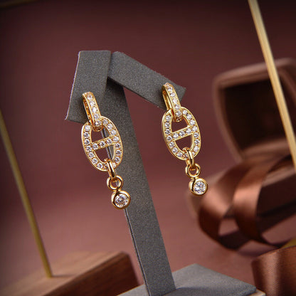 [⭐moonlume]HM CHAINE DIAMOND EARRINGS