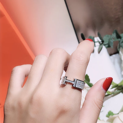 [⭐moonlume]H RING FULL DIAMOND