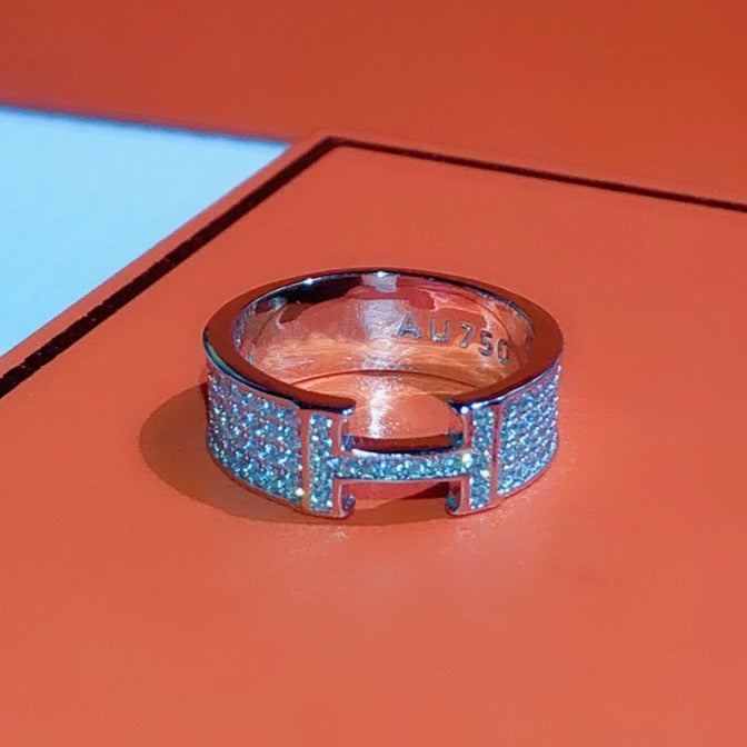 [⭐moonlume]H RING FULL DIAMOND