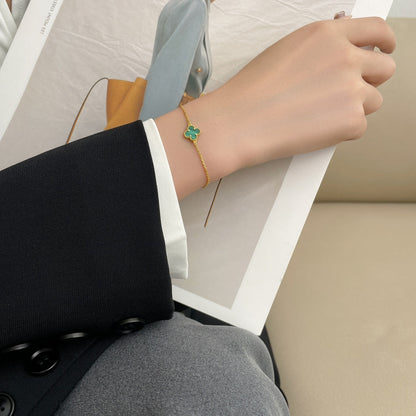 [⭐moonlume]CLOVER BRACELET MALACHITE 1 MOTIF