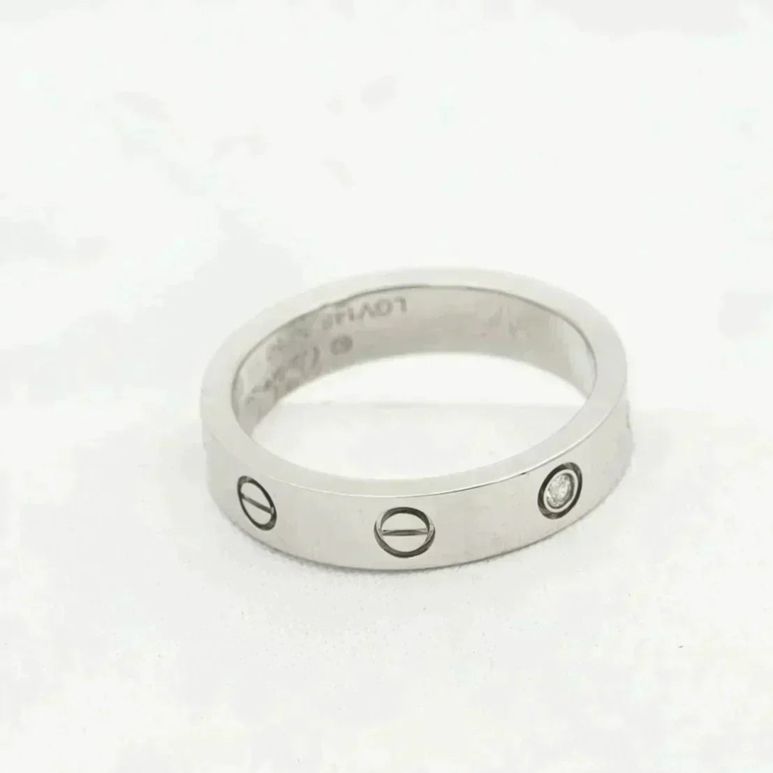 [⭐moonlume]LOVE RING 4MM 1 DIAMOND SILVER