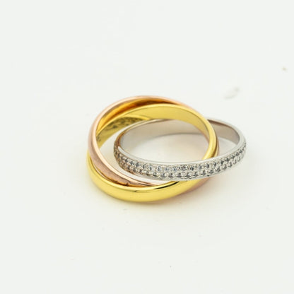 [⭐moonlume Jewelry]TRINITY RING GOLD PINK GOLD SILVER DIAMONDS