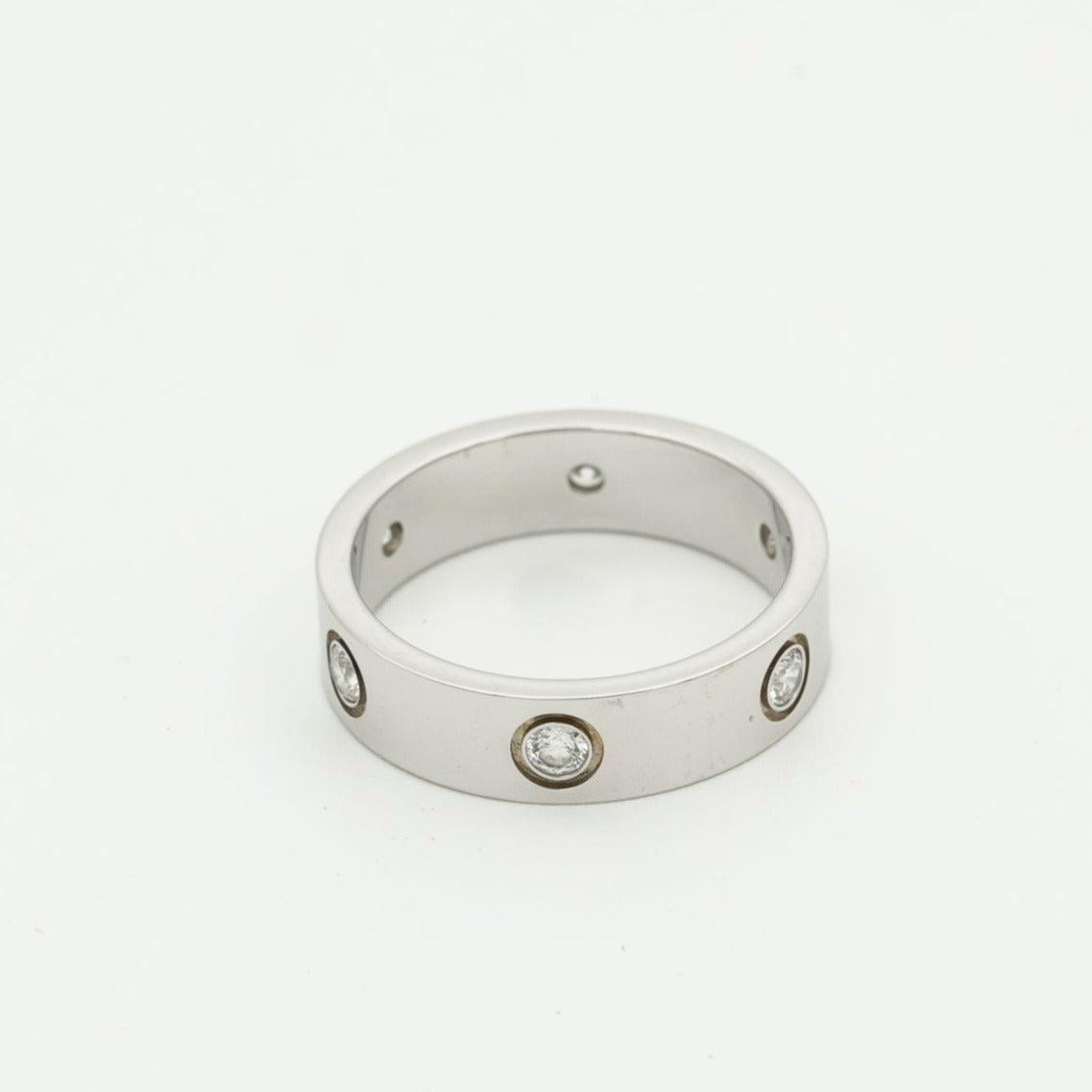 [⭐moonlume]LOVE RING 5.5MM 6 DIAMONDS SILVER