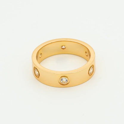 [⭐moonlume]LOVE RING 5.5MM 6 DIAMONDS PINK GOLD