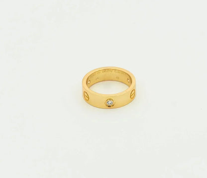[⭐moonlume]LOVE RING 5.5MM 3 DIAMONDS GOLD