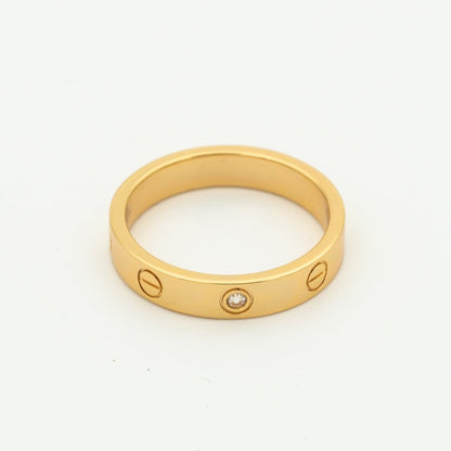 [⭐moonlume]LOVE RING 4MM 1 DIAMOND PINK GOLD