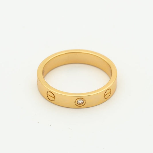 [⭐moonlume]LOVE RING 4MM 1 DIAMOND PINK GOLD