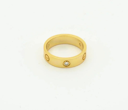 [⭐moonlume]LOVE RING 4MM 1 DIAMOND GOLD
