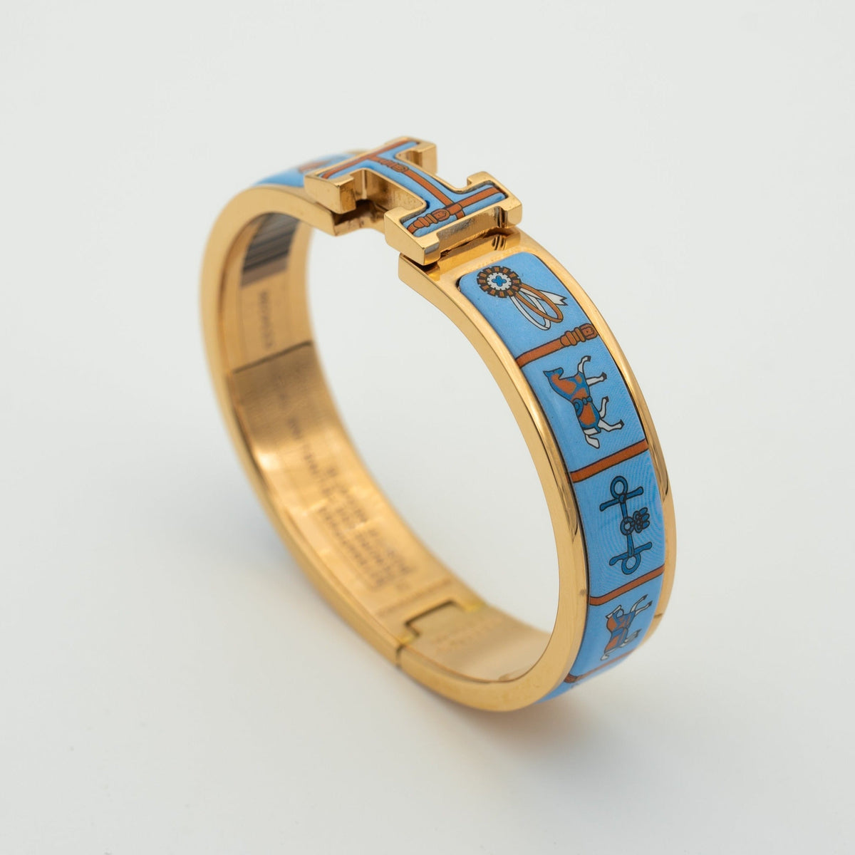 [⭐moonlume]H PINK GOLD BRACELET BLUE CERAMIC