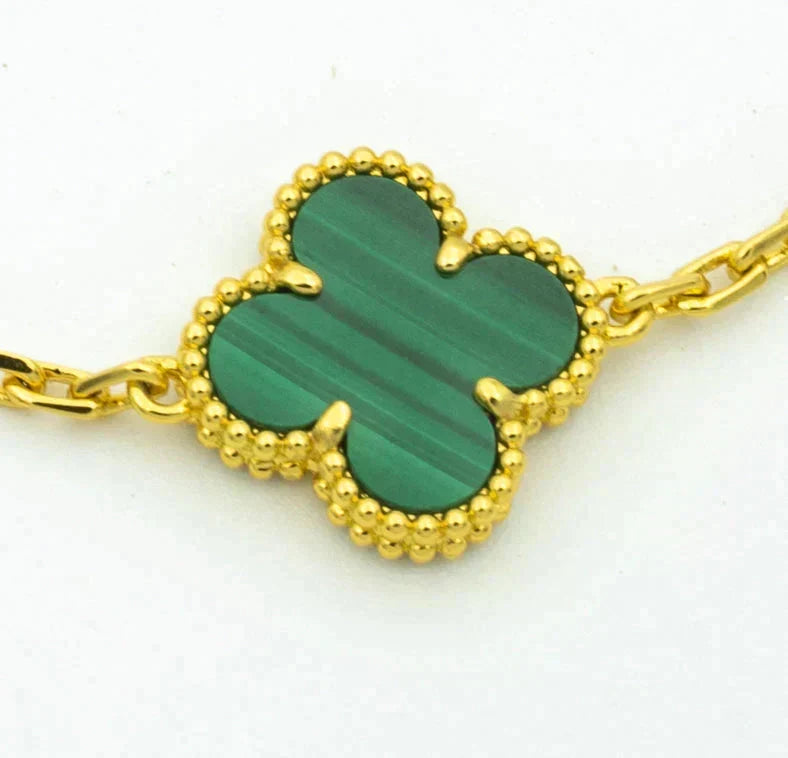 [⭐moonlume] CLOVER 5 MOTIF MALACHITE BRACELET COLLECTION