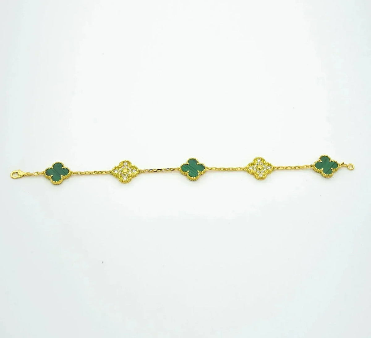 [⭐moonlume] CLOVER 5 MOTIF MALACHITE BRACELET COLLECTION