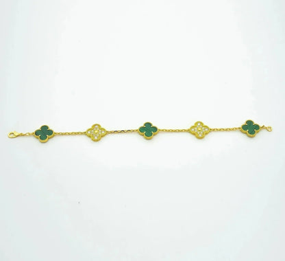 [⭐moonlume] CLOVER 5 MOTIF MALACHITE BRACELET COLLECTION