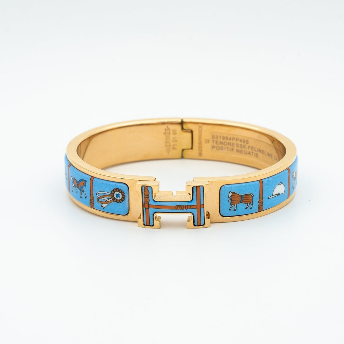 [⭐moonlume]H PINK GOLD BRACELET BLUE CERAMIC
