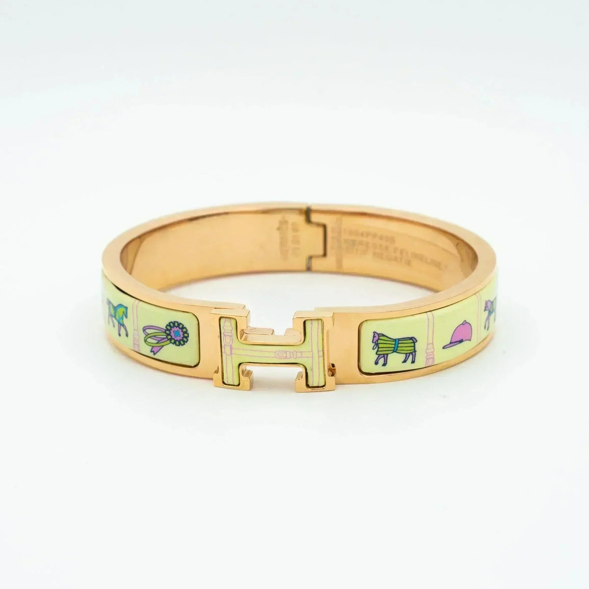 [⭐moonlume]H PINK GOLD BRACELET CREAM CERAMIC