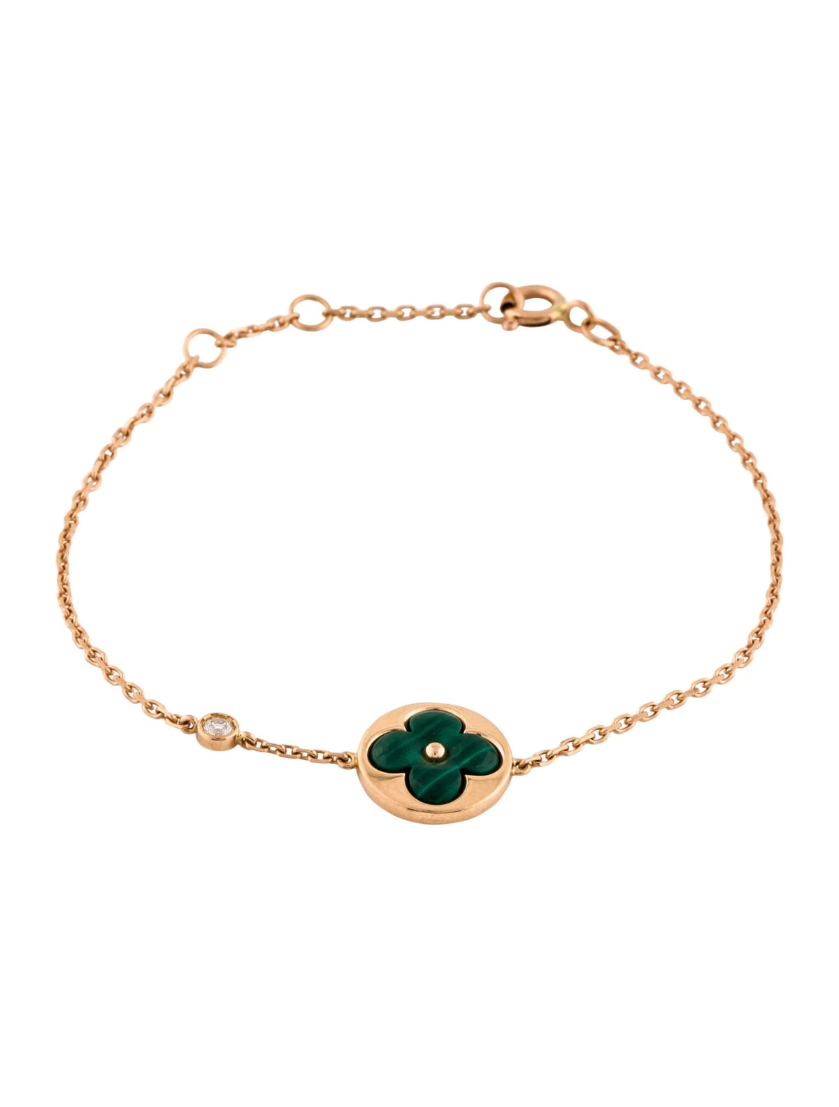 [⭐moonlume]SUN MALACHITE 1 DIAMOND PINK GOLD BRACELET