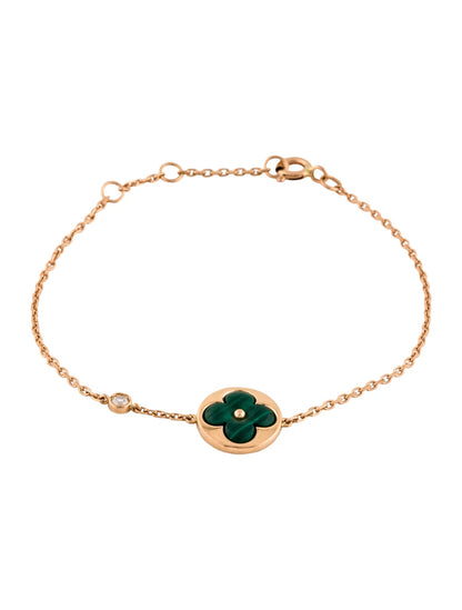 [⭐moonlume]SUN MALACHITE 1 DIAMOND PINK GOLD BRACELET