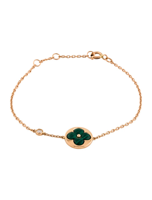 [⭐moonlume]SUN MALACHITE 1 DIAMOND PINK GOLD BRACELET