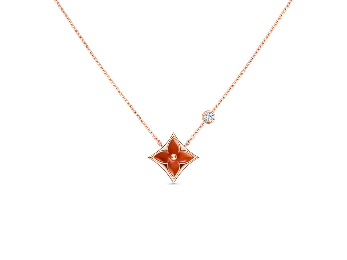 [⭐moonlume]STAR NECKLACE PINK GOLD 1 DIAMOND
