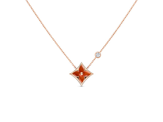 [⭐moonlume]STAR NECKLACE PINK GOLD 1 DIAMOND