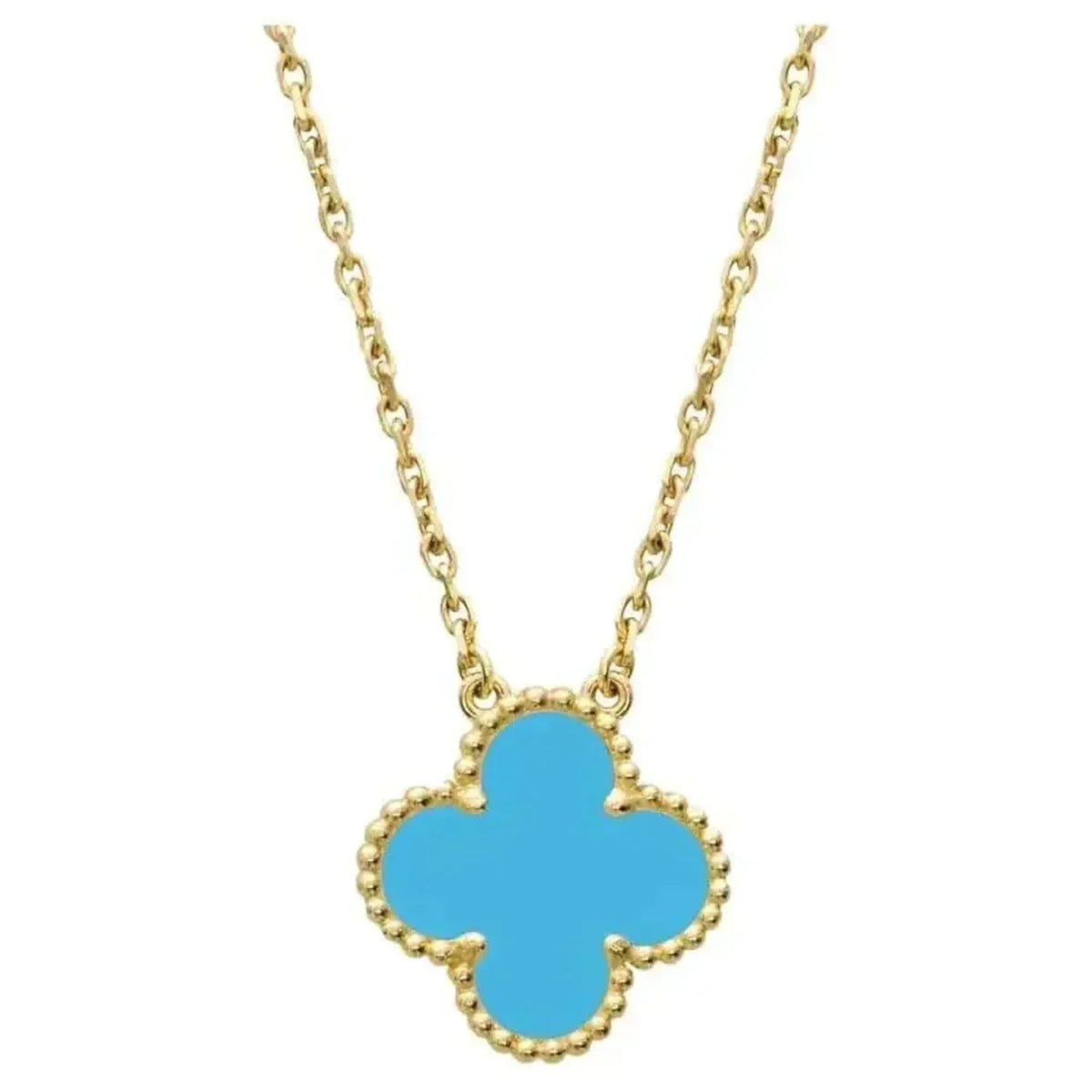 [⭐moonlume]CLOVER 15MM VINTAGE TURQUOISE NECKLACE