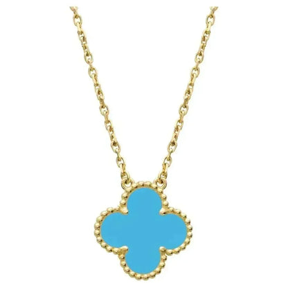 [⭐moonlume]CLOVER 15MM VINTAGE TURQUOISE NECKLACE