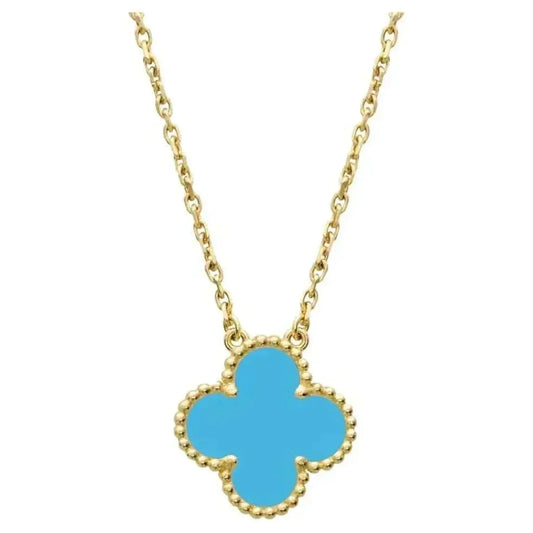 [⭐moonlume]CLOVER 15MM VINTAGE TURQUOISE NECKLACE