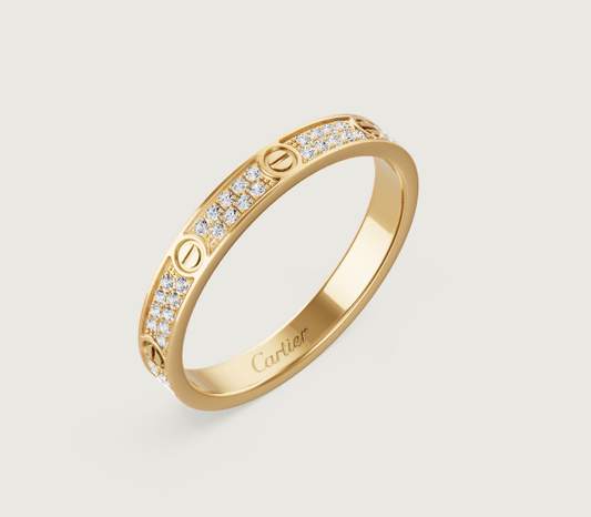 [⭐moonlume]LOVE RING 2.6mm-wide full-diamond ring Gold