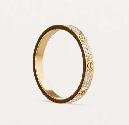 [⭐moonlume]LOVE RING 2.6mm-wide full-diamond ring Gold