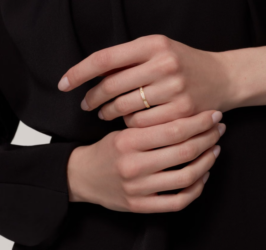 [⭐moonlume]LOVE RING 2.6mm-wide full-diamond ring Gold