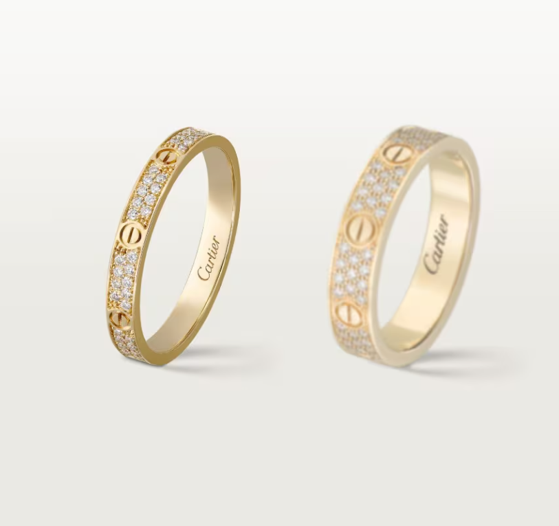 [⭐moonlume]LOVE RING 2.6mm-wide full-diamond ring Gold
